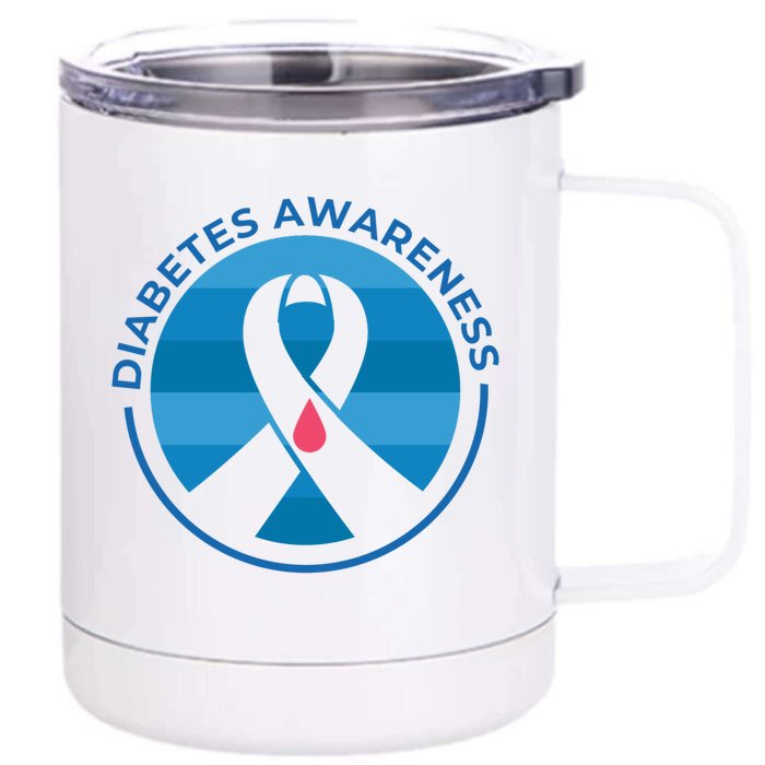 Diabetes Awareness Symbol Front & Back 12oz Stainless Steel Tumbler Cup