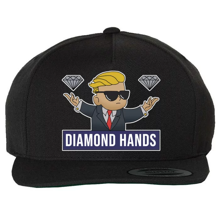 Diamond Hands Funny Stock Meme Wool Snapback Cap