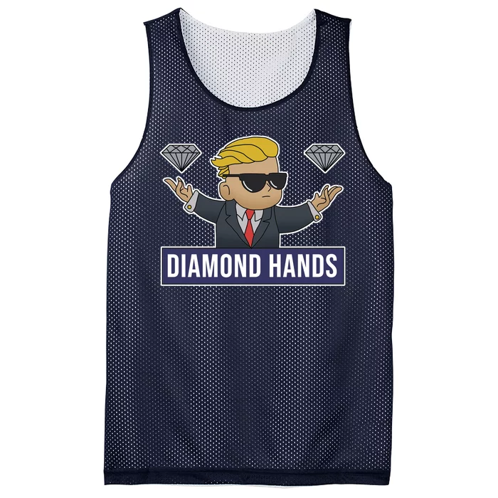 Diamond Hands Funny Stock Meme Mesh Reversible Basketball Jersey Tank