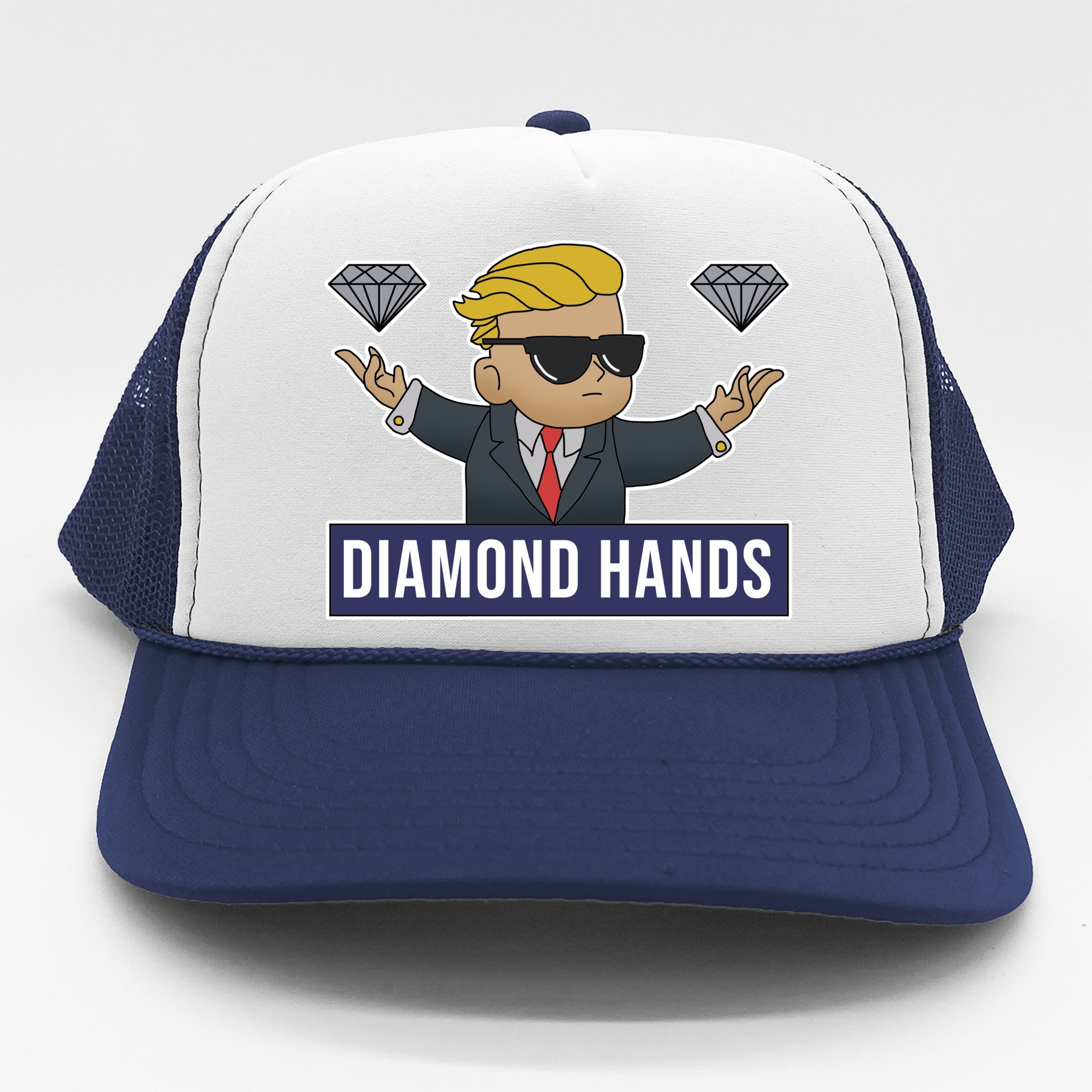 Diamond Hands Funny Stock Meme Trucker Hat | TeeShirtPalace