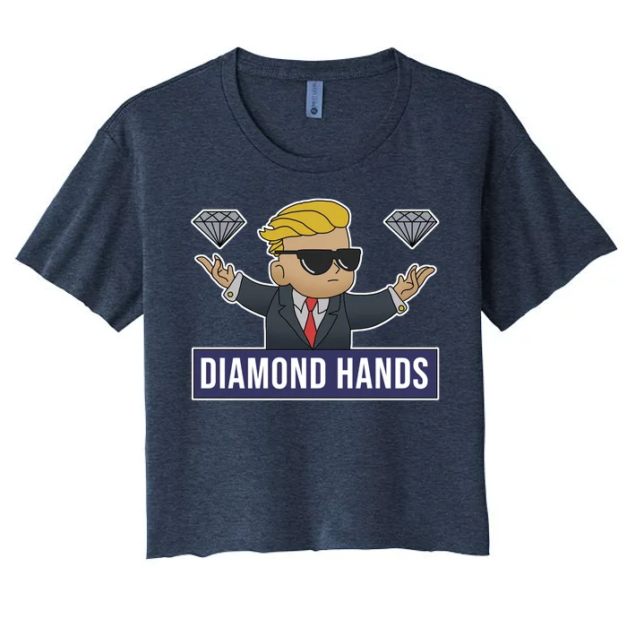 Diamond Hands Funny Stock Meme Women's Crop Top Tee