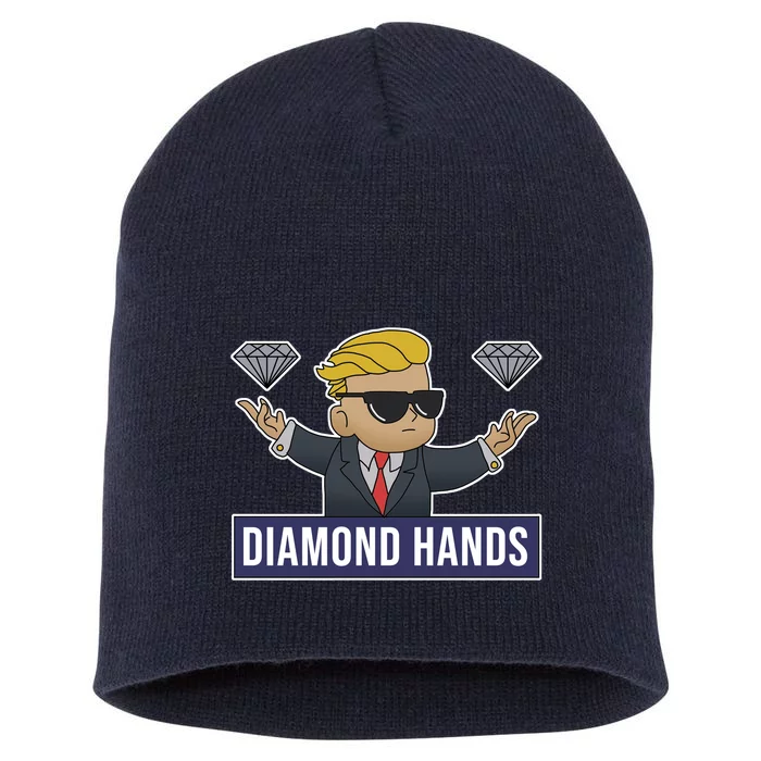 Diamond Hands Funny Stock Meme Short Acrylic Beanie