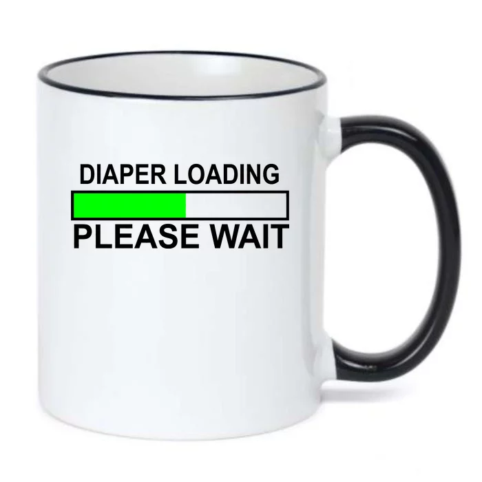 Diaper Loading Please Wait Black Color Changing Mug