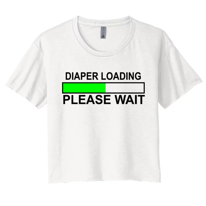 Diaper Loading Please Wait Women's Crop Top Tee