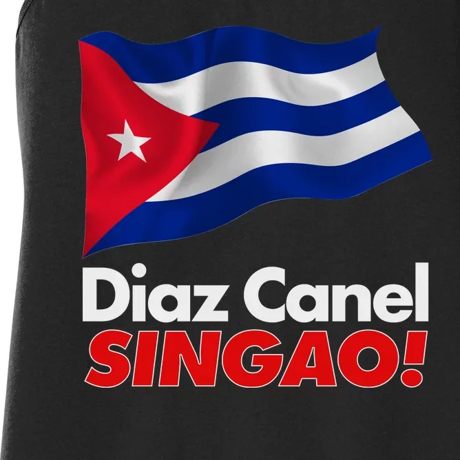 Diaz Canel Singao! Cuban Flag Women's Racerback Tank