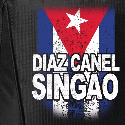 Diaz Canel Singao Cuban Flag Distressed City Backpack