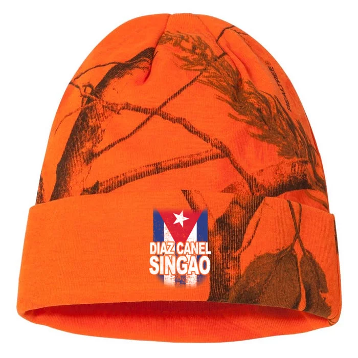 Diaz Canel Singao Cuban Flag Distressed Kati - 12in Camo Beanie