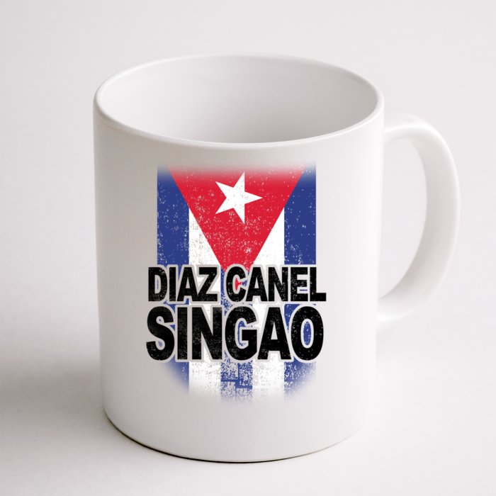 Diaz Canel Singao Cuban Flag Distressed Front & Back Coffee Mug