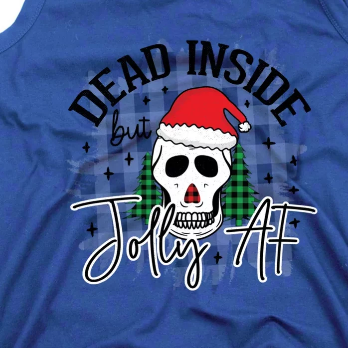 Dead Inside But Jolly Af Funny Holiday Christmas Gift Tank Top