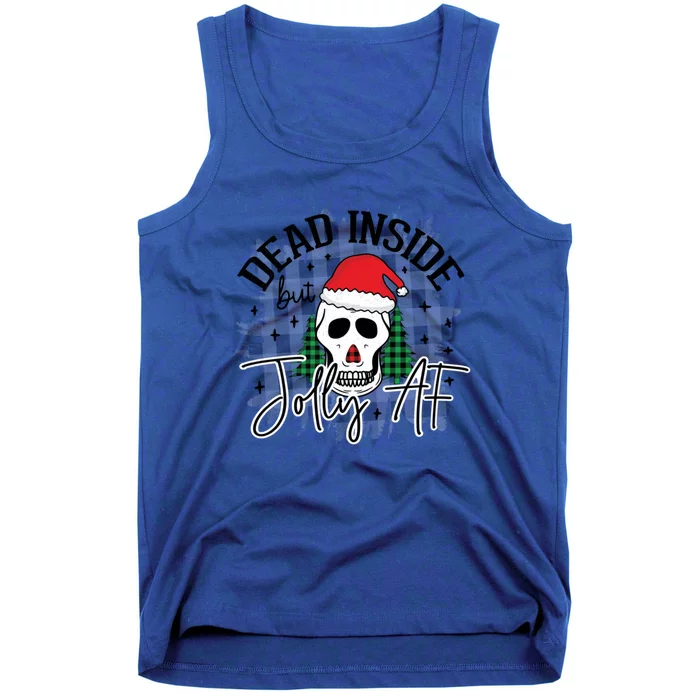 Dead Inside But Jolly Af Funny Holiday Christmas Gift Tank Top