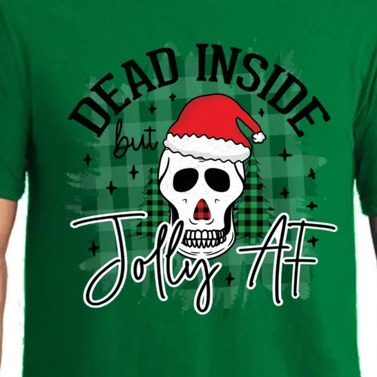 Dead Inside But Jolly Af Funny Holiday Christmas Gift Pajama Set