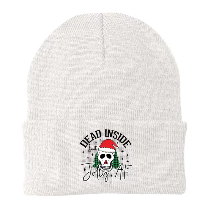 Dead Inside But Jolly Af Funny Holiday Christmas Gift Knit Cap Winter Beanie