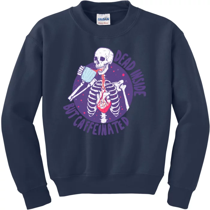 Dead Inside But Caffeinated Kids Sweatshirt