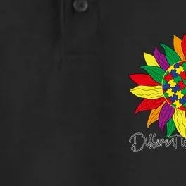 Different Is Beautiful Sunflower Puzzle Autism Awareness Month Gift Dry Zone Grid Performance Polo