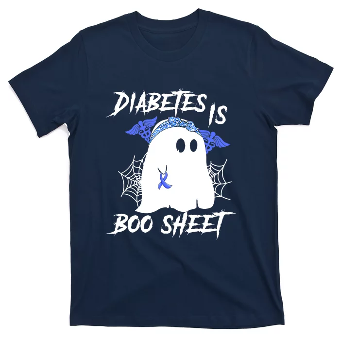 Diabetes Is Boo Sheet Halloween Ghost Diabetes Awareness T-Shirt