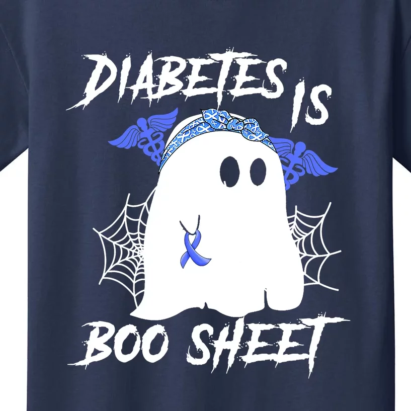 Diabetes Is Boo Sheet Halloween Ghost Diabetes Awareness Kids T-Shirt