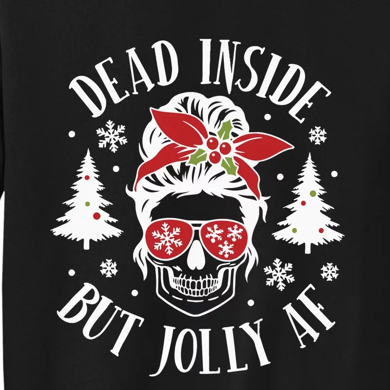 Dead Inside But Jolly Af Skeleton Funny Christmas Sweatshirt