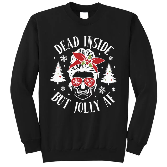 Dead Inside But Jolly Af Skeleton Funny Christmas Sweatshirt