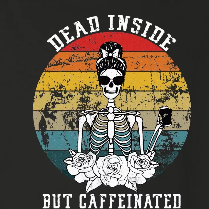 Dead Inside But Caffeinated Skeleton Flower coffee lover Toddler Long Sleeve Shirt