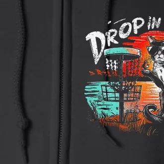 Drop In Birdi.E Funny Disc Golf And Cat Lovers Full Zip Hoodie