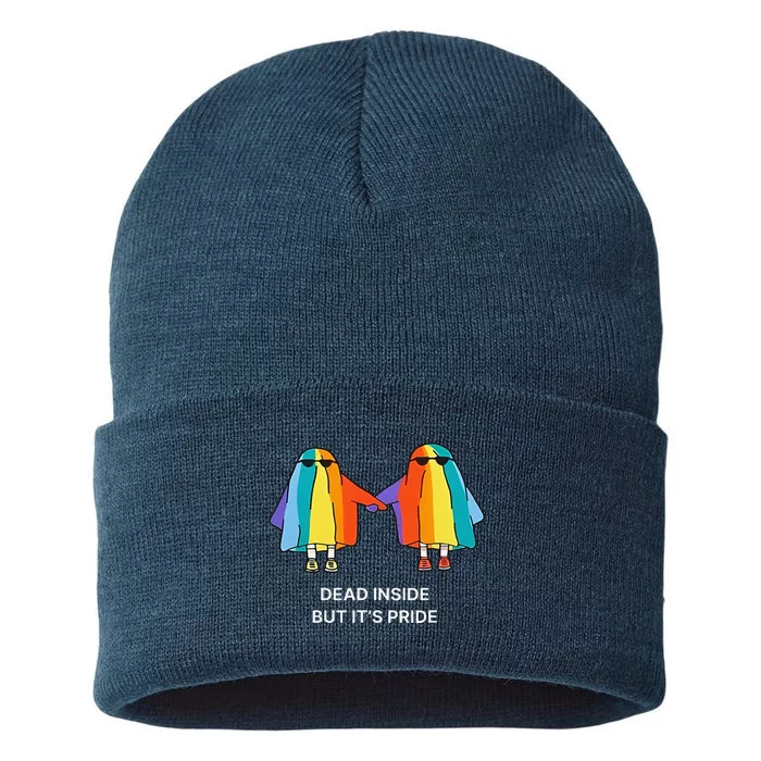 Dead Inside But It’S Pride Ghosts Sustainable Knit Beanie