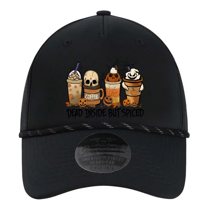 Dead Inside But Spiced Skeleton Pumpkin Fall Coffe Halloween Meaningful Gift Performance The Dyno Cap