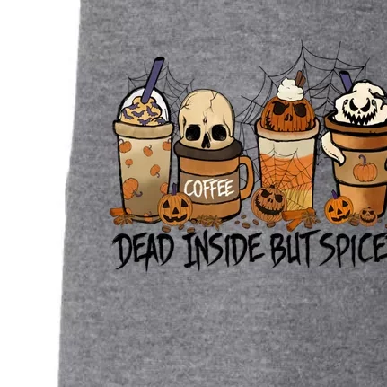 Dead Inside But Spiced Skeleton Pumpkin Fall Coffe Halloween Meaningful Gift Doggie 3-End Fleece Hoodie