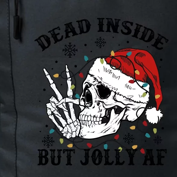 Dead Inside But Jolly Af Funny Skeleton Santa Hat Christmas Gift Daily Commute Backpack