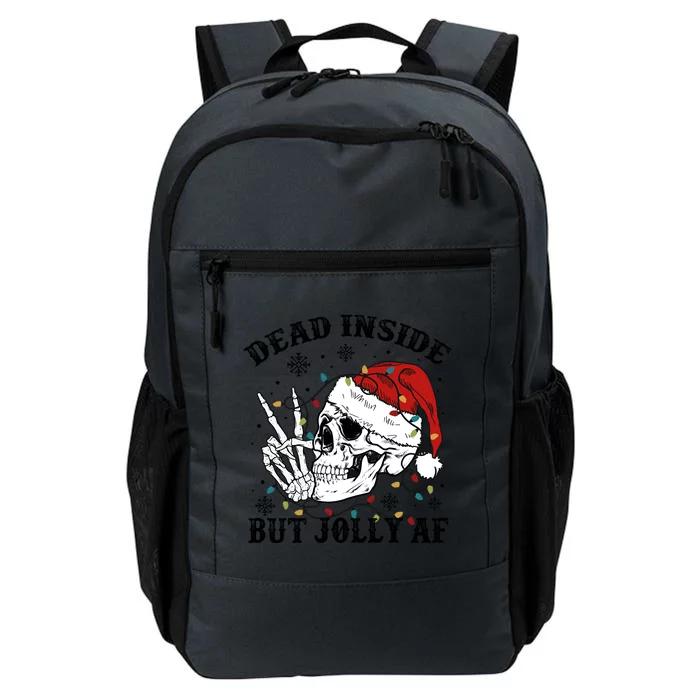 Dead Inside But Jolly Af Funny Skeleton Santa Hat Christmas Gift Daily Commute Backpack