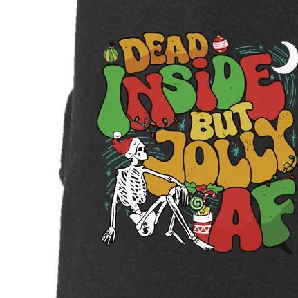 Dead Inside But Jolly Af Christmas Doggie 3-End Fleece Hoodie