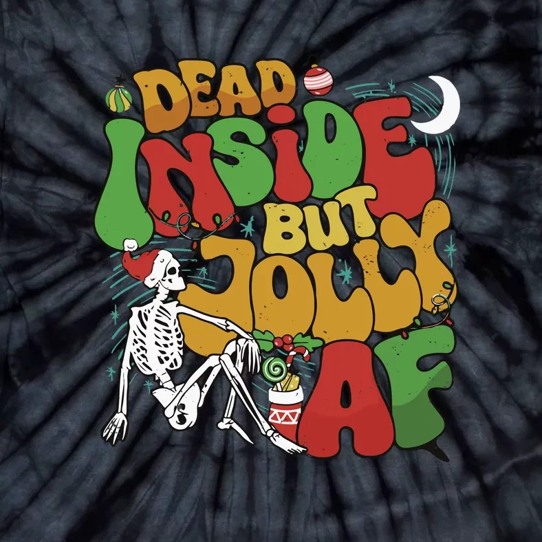 Dead Inside But Jolly Af Christmas Tie-Dye T-Shirt