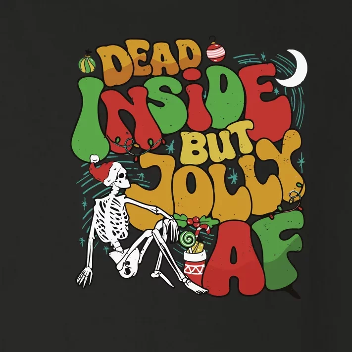 Dead Inside But Jolly Af Christmas Toddler Long Sleeve Shirt