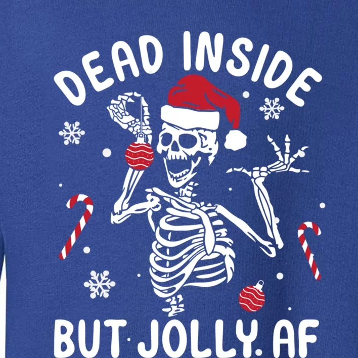 Dead Inside But Jolly Af Skeleton Santa Retro Christmas Xmas Gift Toddler Sweatshirt