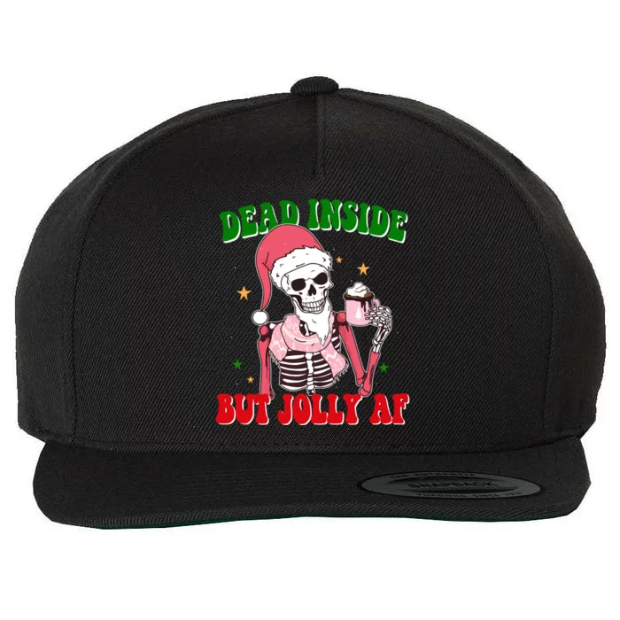 Dead Inside But Jolly Af Skulls Christmas Christmas Skulls Meaningful Gift Wool Snapback Cap