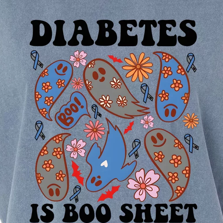 Diabetes Is Boo Sheet Halloween Ghoul Ghost Garment-Dyed Women's Muscle Tee