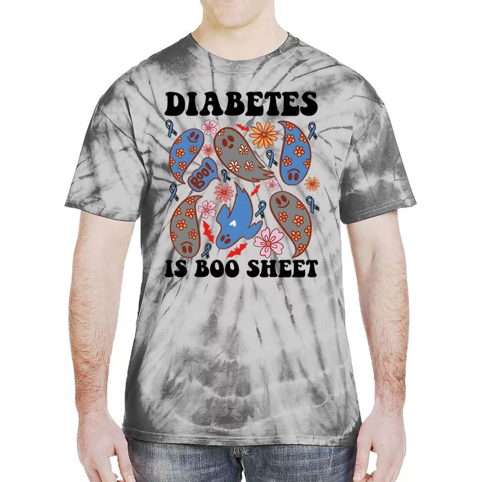 Diabetes Is Boo Sheet Halloween Ghoul Ghost Tie-Dye T-Shirt