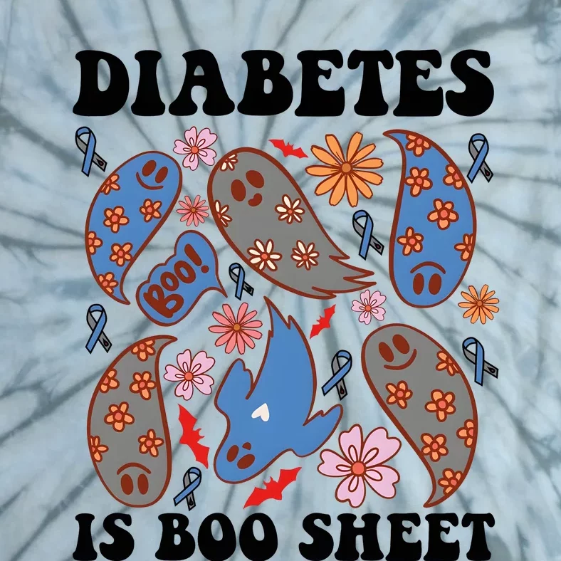 Diabetes Is Boo Sheet Halloween Ghoul Ghost Tie-Dye T-Shirt