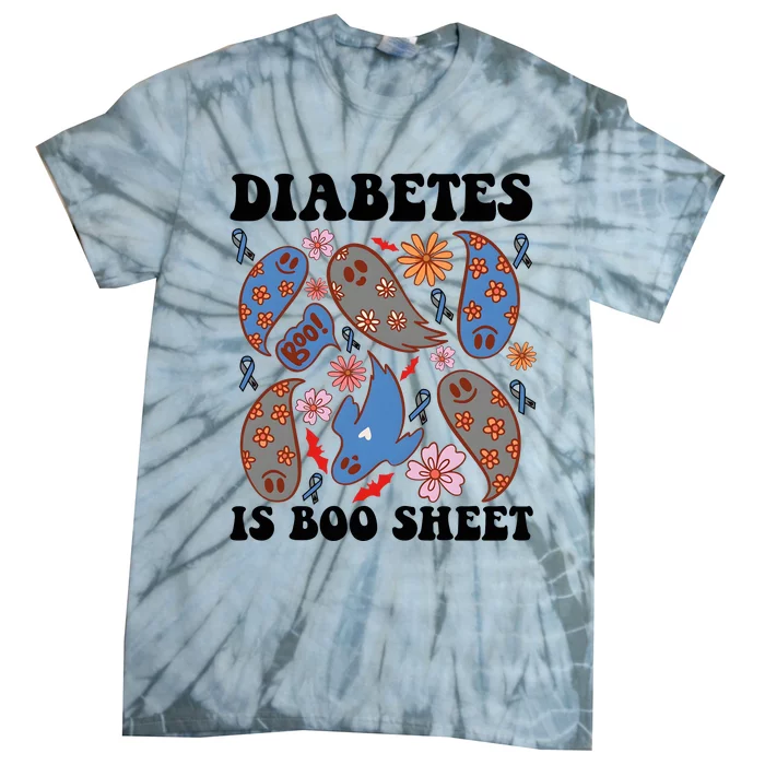 Diabetes Is Boo Sheet Halloween Ghoul Ghost Tie-Dye T-Shirt