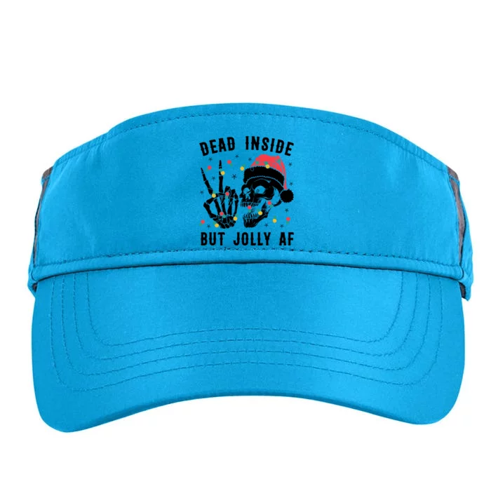 Dead Inside But Jolly Christmas Sarcastic Skeleton Skull Meaningful Gift Adult Drive Performance Visor