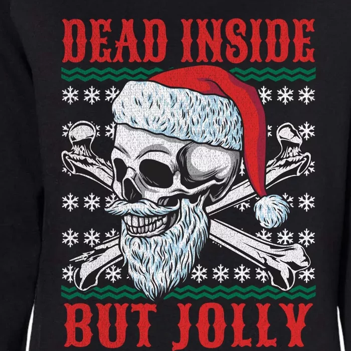 Dead Inside But Jolly Funny Ugly Christmas Sweater Skull Gift Womens California Wash Sweatshirt