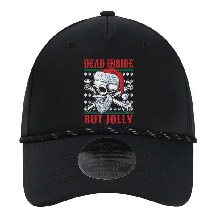 Dead Inside But Jolly Funny Ugly Christmas Sweater Skull Gift Performance The Dyno Cap