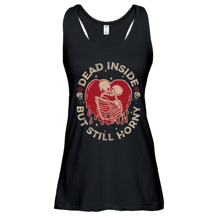 Dead Inside But Still Horny Fun Vintage Skeleton Valentine Ladies Essential Flowy Tank