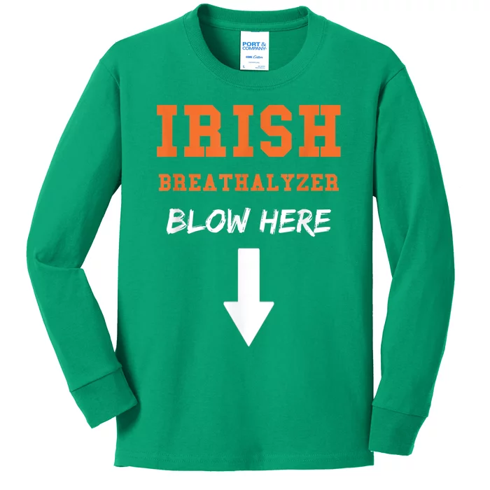 Dirty Irish Breathalyzer Adult St Patricks Day Kids Long Sleeve Shirt