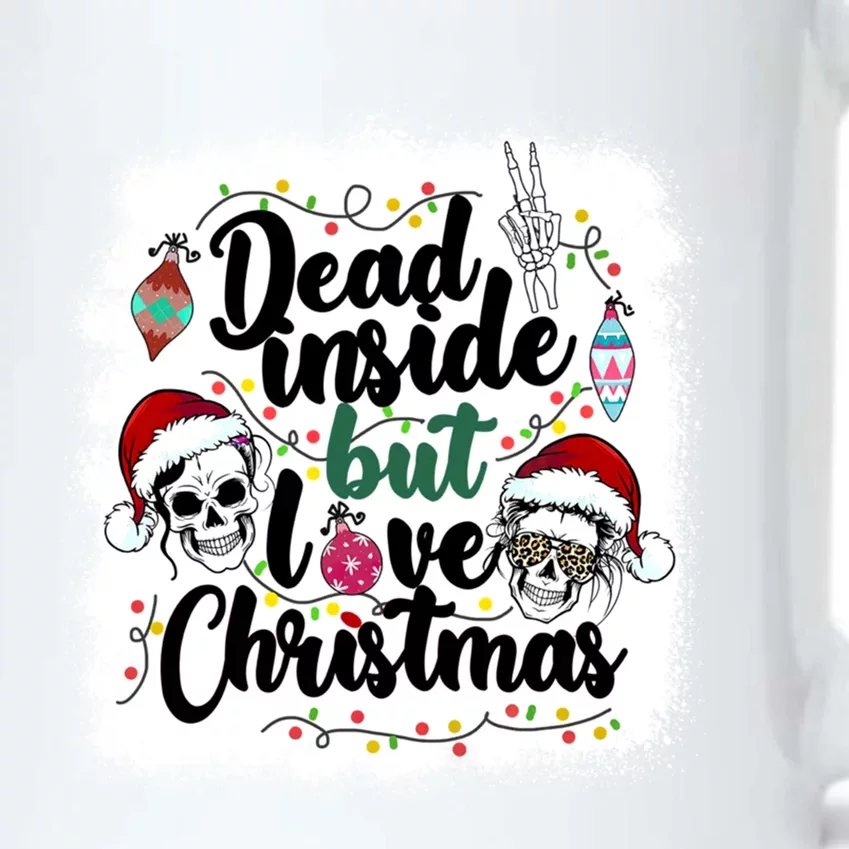 Dead Inside But Love Christmas Messy Bun Skeleton Merry Xmas Gift Black Color Changing Mug