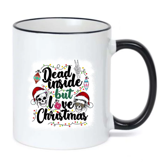 Dead Inside But Love Christmas Messy Bun Skeleton Merry Xmas Gift Black Color Changing Mug