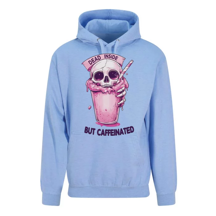 Dead Inside But Caffeinated Spooky Halloween Skull Unisex Surf Hoodie