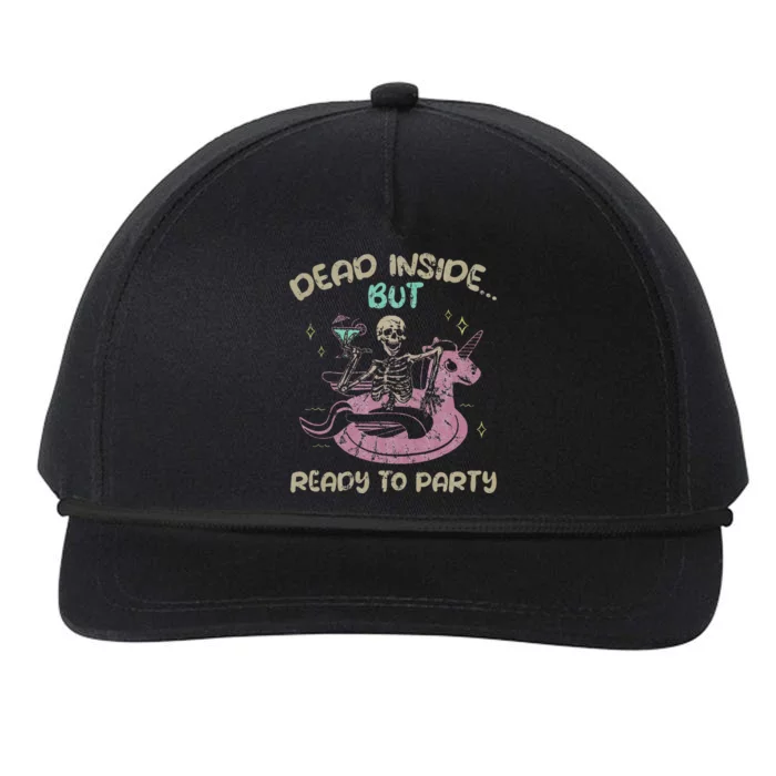 Dead Inside But Ready To Party Skeleton Snapback Five-Panel Rope Hat