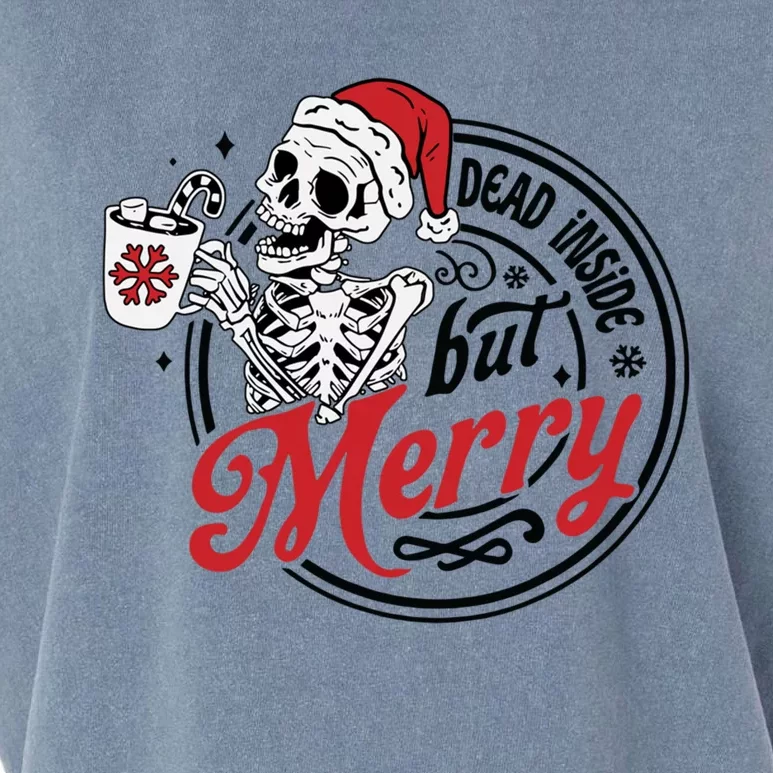 Dead Inside But Merry Christmas Santa Skeleton Ing Cute Gift Garment-Dyed Women's Muscle Tee