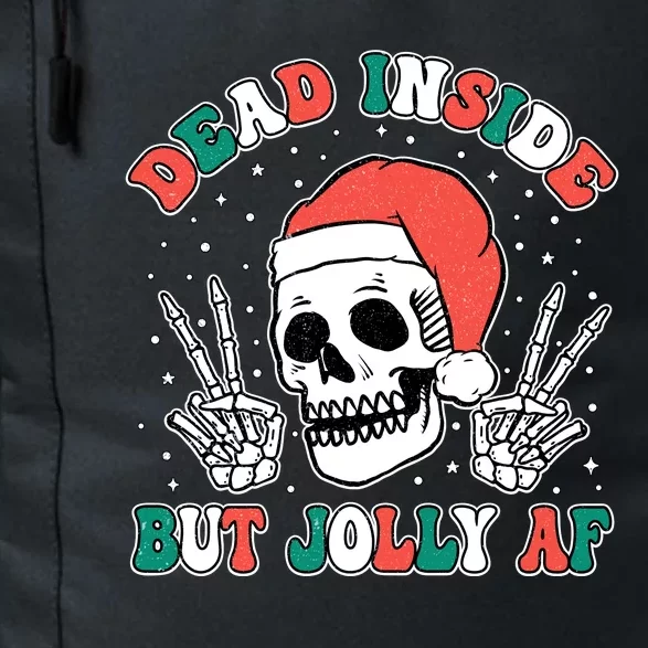 Dead Inside But Jolly Af Christmas Spirit Skeleton Skull Daily Commute Backpack