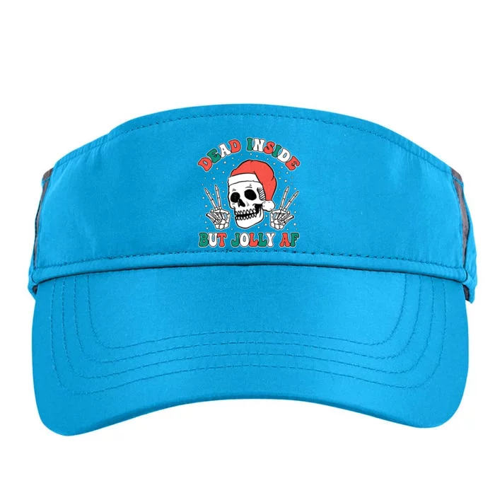 Dead Inside But Jolly Af Christmas Spirit Skeleton Skull Adult Drive Performance Visor